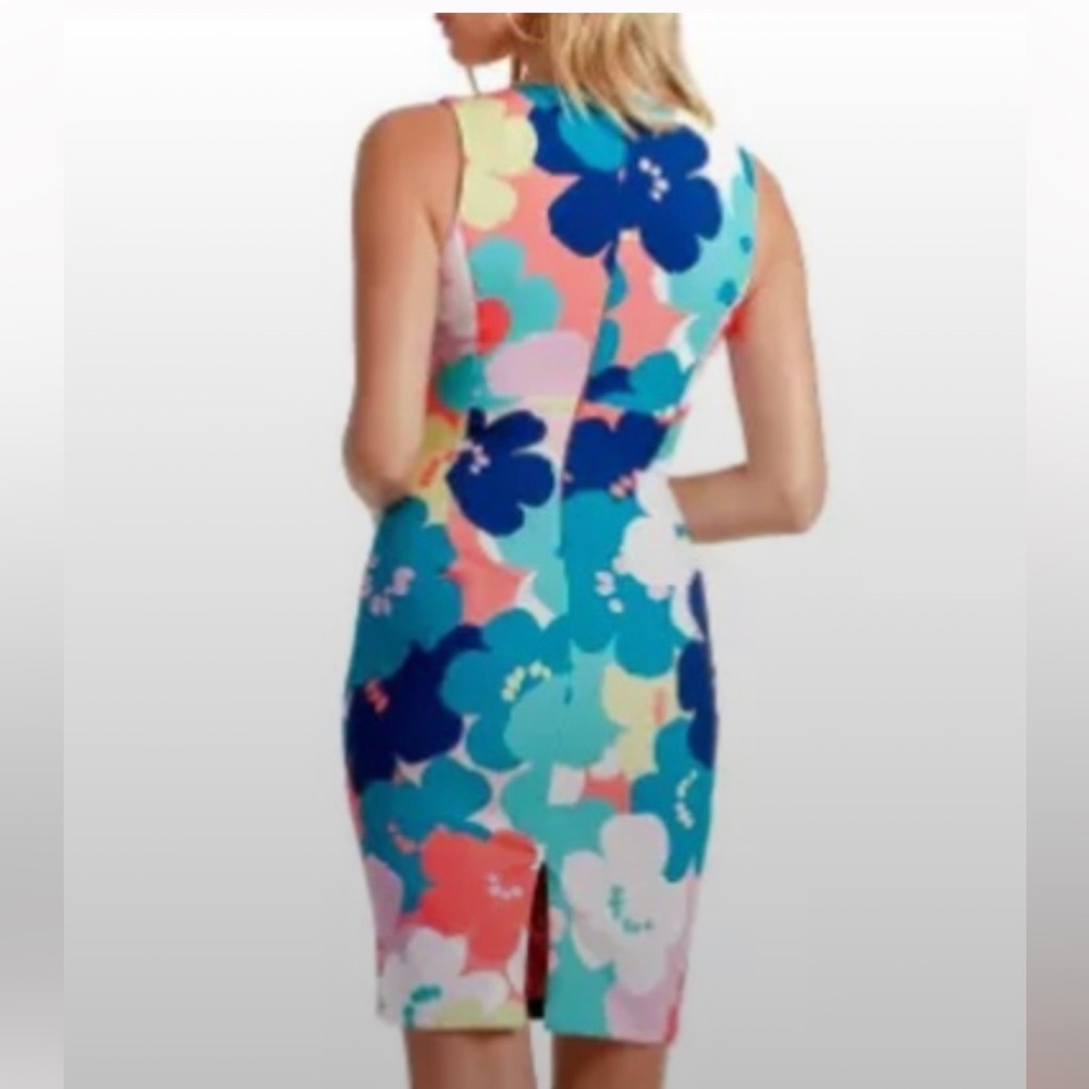 Trina Turk Lined Vibrant Bold Print Floral Dress - Multicolor Sz 14 - Picture 2 of 15